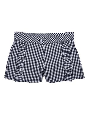Girls Blue Printed Short Woven Trouser